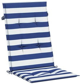 Almofadões cadeira encosto alto 2 pcs tecido riscas azul/branco