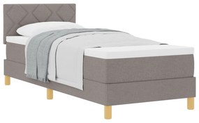 Cama Box Spring com Colchão Taupe 80x200 cm Tecido