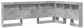 Cabeceira de armazenamento Cinzento cimento 120 cm