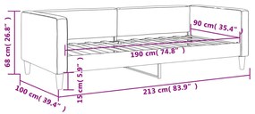 Sofá-cama 90x190 cm tecido cinzento-claro