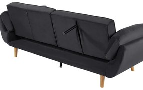Sofá-cama em veludo preto ASBY Beliani