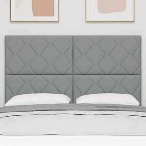 Cabeceira Design de Blocos de Diamante Cinza Claro 140 cm Tecido