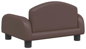 Cama para cães 50x40x30 cm couro artificial castanho