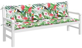 Almofadões p/ banco de jardim 2 pcs 200x50x7 cm tecido multicor