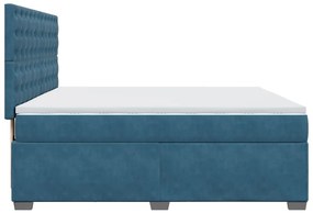 Cama com molas/colchão 180x200 cm veludo azul
