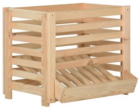 vidaXL Caixa para batatas 60x40x50 cm pinho maciço