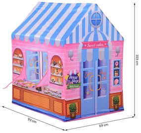 Loja de doces para brincar Zona infantil Presente fácil de montar para crianças 93x69 x103cm 0,75 kg Rosa