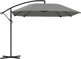 Outsunny Guarda-sol descentrado 3 m, guarda-sol de jardim exterior inclinável, base, manivela, tecido poliéster 180 g/m², Cinza Escuro | Aosom Portugal