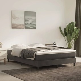 Estrutura de cama com molas 140x190 cm veludo cinzento-escuro