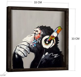 Pintura Decorativa em MDF com Moldura KZM670 – Multicolor – 33 x 33 cm