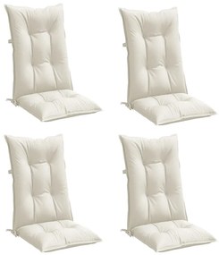 Almofadões para cadeiras altas 4 pcs mesclado tecido creme
