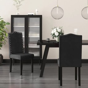 vidaXL Cadeiras de jantar 2 pcs veludo preto