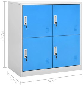 Cacifos 2 pcs 90x45x92,5 cm aço cinzento-claro e azul