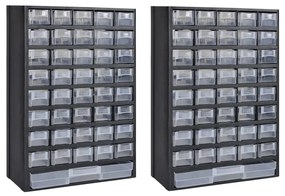 275657 vidaXL Caixa para arrumação ferramentas c/ 41 gavetas 2 pcs plástico