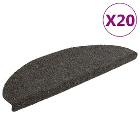 Tapetes de escada autoadesivos 20 pcs 65x21x4 cm antracite