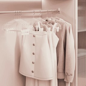 Conjunto 30 cabides para calças 40,6 x 22,5 cm com ganchos giratórios transparentes