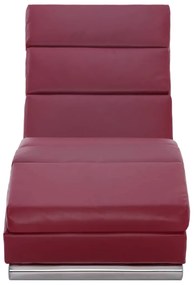 Chaise longue couro artificial vermelho tinto