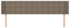 Cabeceira cama abas tecido 163x16x78/88 cm cinzento-acastanhado