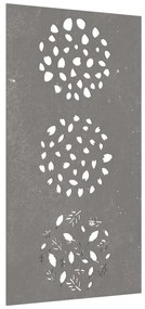 Decoração p/ muro de jardim 105x55 cm aço corten design folhas