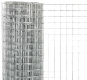 Cerca de arame p/ galinheiro 25x0,5 m aço galvanizado prateado