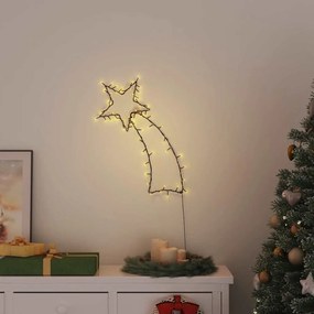 Luzes de Natal silhueta estrela cadente 80 LEDs branco quente