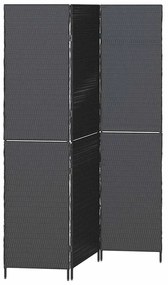 Divisória de Ambiente vidaXL com 3 Painéis Dobrável Preta 146x180 cm e