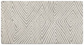 Tapete de lã cinzenta e branca 80 x 150 cm GOKSUN Beliani