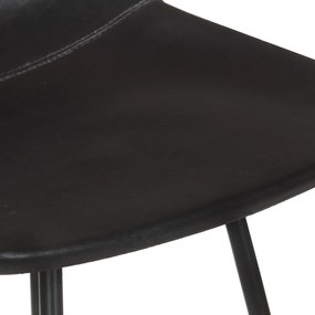 Bancos de bar 2 pcs couro genuíno preto