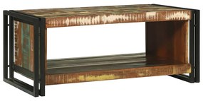 vidaXL Mesa de Centro 90x50x38 cm Madeira Sólida Recuperada