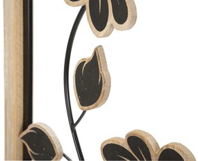 PAINEL DE PAREDE DE FERRO/MADEIRA GIRISH 30X2,5X60 CM CASTANHO E PRETO