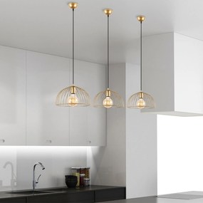 Candeeiro Chandelier Telkure – Dourado Brilhante – 31 x 31 x 105 cm