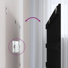 Cabeceira de parede 204x3x90 cm madeira de pinho maciça preto