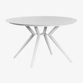 Round Aluminum Dining Table Valerie Verde Azeitona Intenso & Ø125 Cm - Sklum