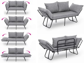 Sofá-Cama 2 Lugares Viper – Cinzento Claro – 150x78x60 cm