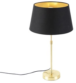 Candeeiro de mesa dourado/latão com cúpula preta com dourado 32 cm - Parte