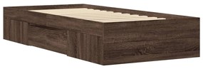 Estrutura cama s/ colchão derivados madeira carvalho castanho