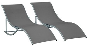 Conjunto 2 Espreguiçadeiras Ergonômicas Dobráveis em Forma de S com Es