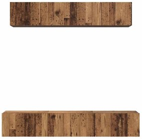 Conjunto de móvel de TV 5 pcs Madeira antiga Standard Médio