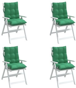 Almofadões cadeira encosto baixo 4 pcs tecido oxford verde