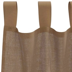 Cortinas de voile com laços 2 pcs castanho-claro 140x260 cm