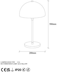 Candeeiro de Mesa Varzan – Vintage – 28 x 28 x 50 cm