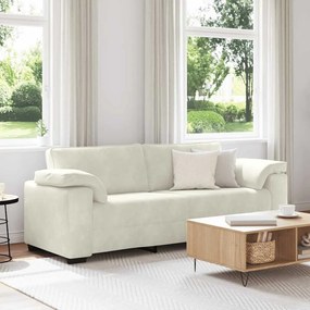 vidaXL Sofá de 3 lugares 178 cm veludo cor creme