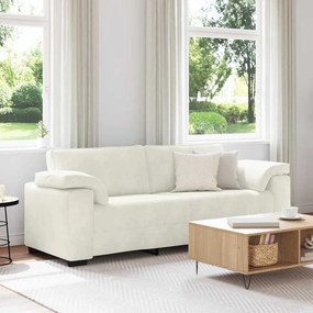 vidaXL Sofá de 3 lugares 220x77x82 cm veludo cor creme