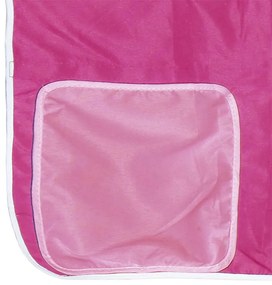Cama alta p/ criança c/ cortinas 80x200 cm pinho maciço rosa