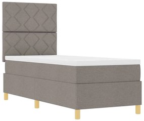 Cama Box Spring com Colchão Taupe 80x200 cm Tecido