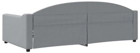 Sofá-cama 100x200 cm tecido cinzento-claro