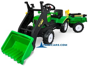 Trator infantil a pedais COM REBOQUE E PÁ, COR VERDE
