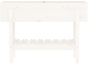 Canteiro elevado de jardim 101x30x69 cm pinho maciço branco
