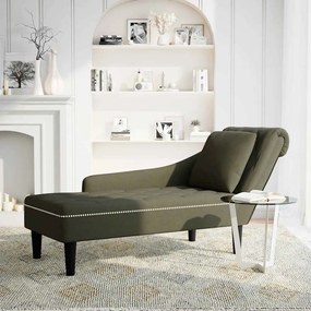 Chaise lounge c/ almofada/apoio braços direito couro artificial