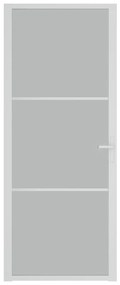 Porta de interior 83x201,5 cm vidro e alumínio branco mate